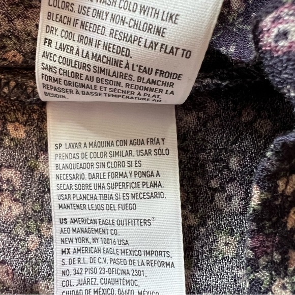 American Eagle Open Lace Up Back Mini Floral Dress Size XS - Picture 3 of 8